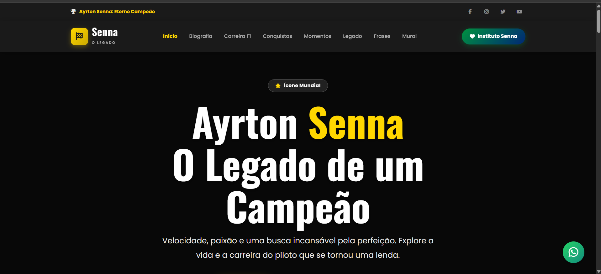 Imagem do projeto site Ayrton Senna - homenagem ao melhor piloto de todos os tempos