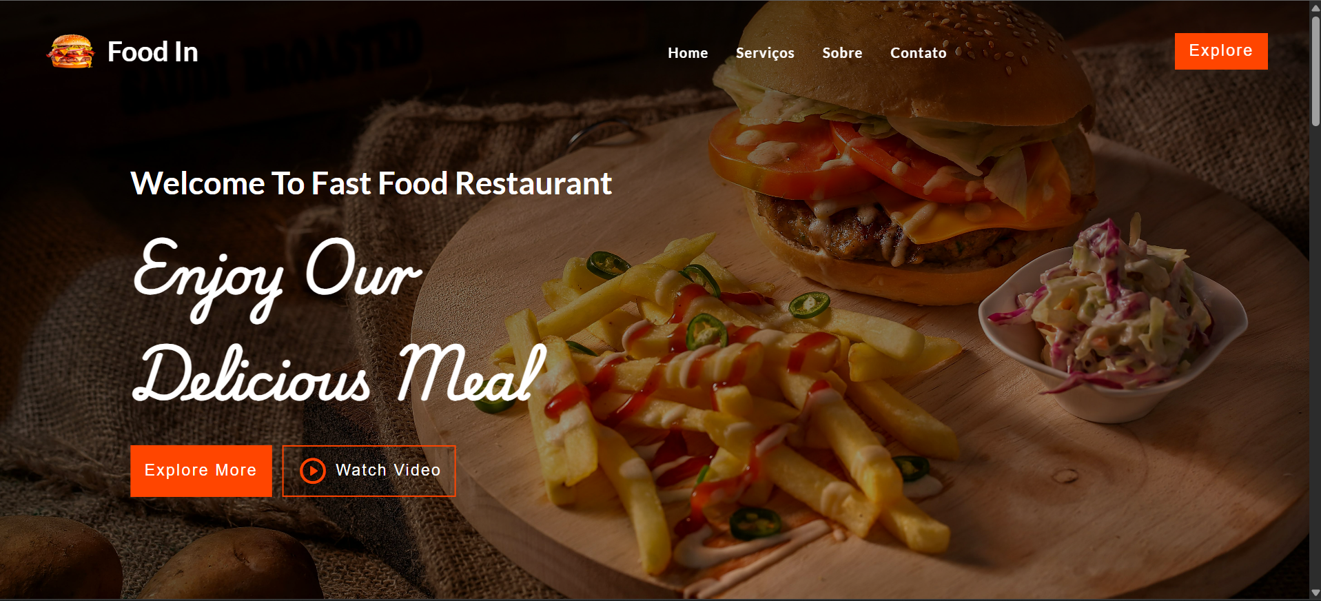 Imagem do projeto site restaurante