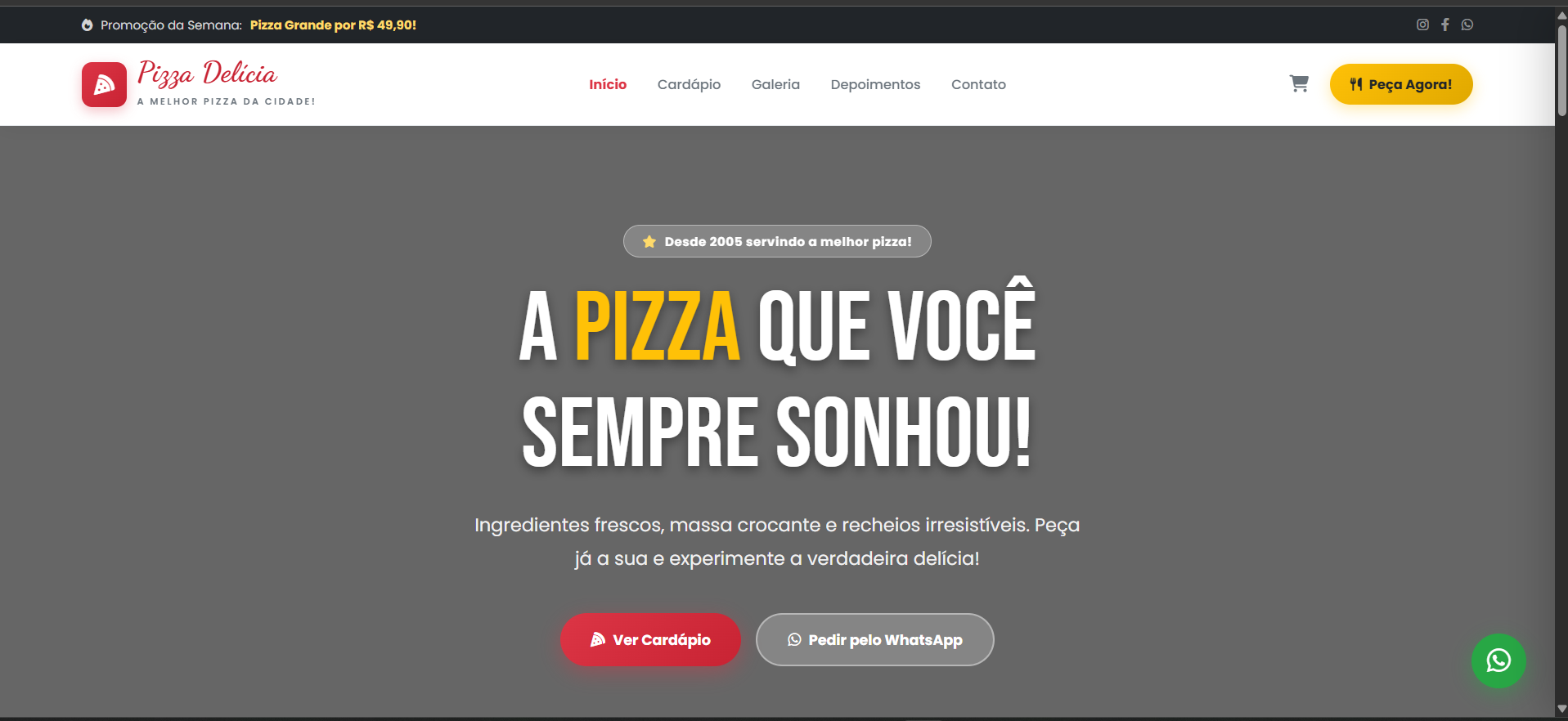 Imagem do projeto Pizzaria