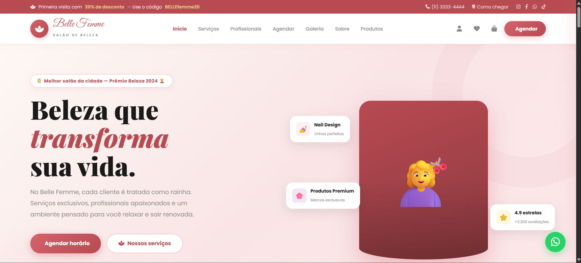 Imagem do projeto Salão de Beleza - Estética