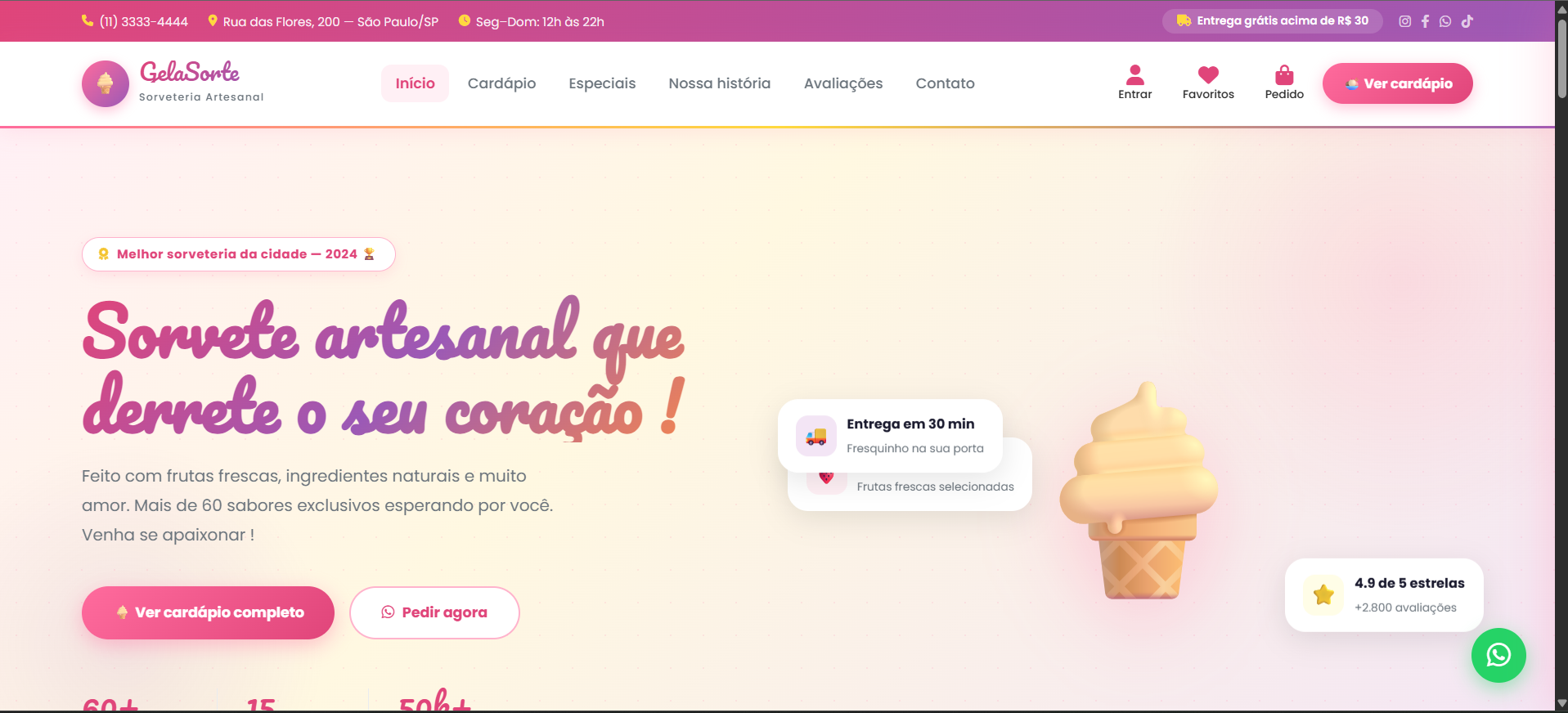 Imagem do projeto Sorveteria - Gelateria