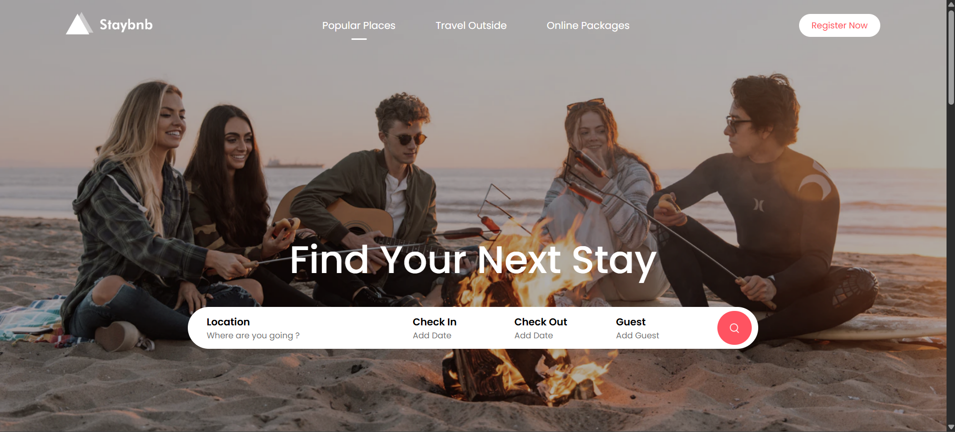 Imagem do projeto site staybnb - clone airbnb