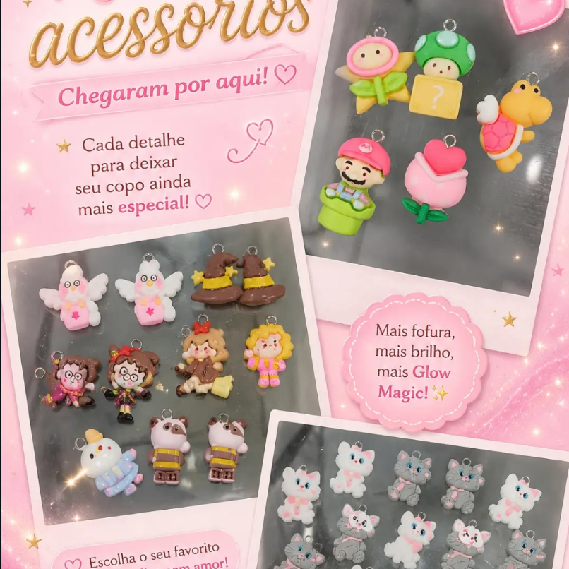 Pingentes e acessórios personalizados Glow Magic