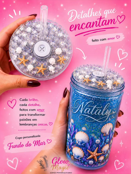 Copo Fundo do Mar personalizado